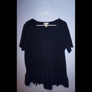 Navy Loft short sleeve blouse
